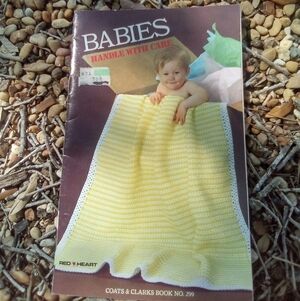 Vintage Baby Coat Sweater Bonnet Afghan Crochet & Knitting Pattern Booklet
